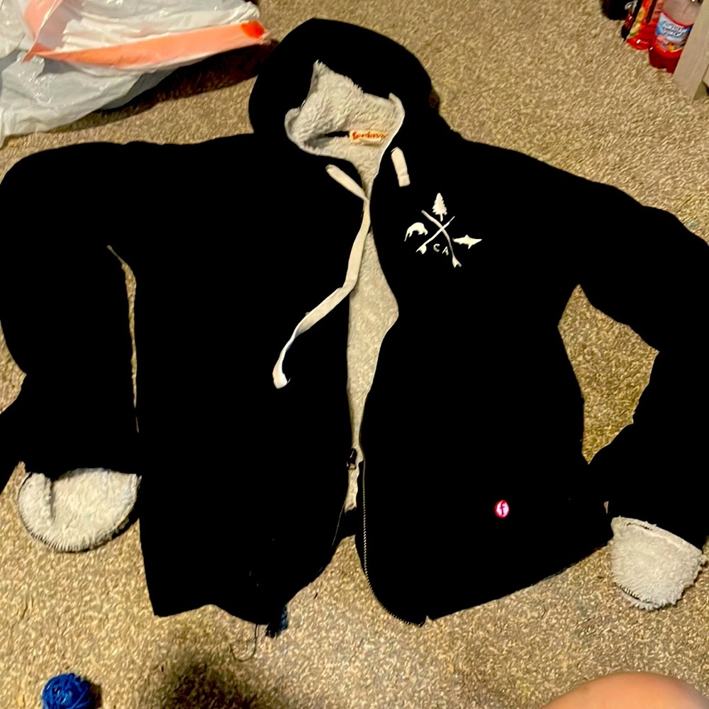 Warm Black sweater with built in mittens